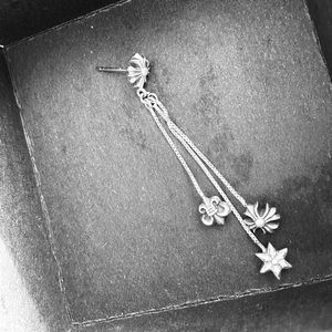 Chrome Hearts silver 3-cross drop earring